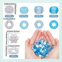 1000Pcs Plastic Pony Beads & Flower Acrylic Beads Sets&nbsp;DIY-SP0003-95C