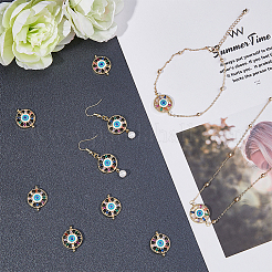 10Pcs Brass Colorful Cubic Zirconia Connector Charms&nbsp;FIND-HY0001-22