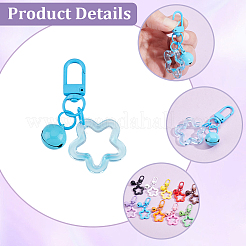 10Pcs 10 Colors Hollow Out Star Resin Pendant Decorations&nbsp;HJEW-BBC0001-42