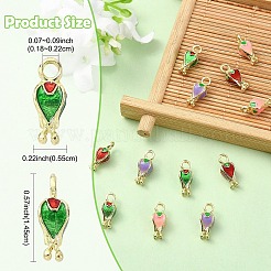 12Pcs 4 Colors Rack Plating Alloy Enamel Charms&nbsp;FIND-YW0012-51