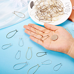 Brass Hoop Earrings Findings Kidney Ear Wires&nbsp;KK-TA0007-10