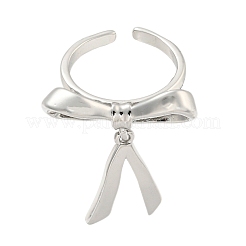 Bowknot Brass Cuff Rings&nbsp;RJEW-L113-015P-01