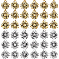 120Pcs 2 Colors Tibetan Style Alloy Pendants&nbsp;TIBEP-SC0003-45