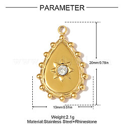 304 Stainless Steel Rhinestone Pendants&nbsp;STAS-OY008-85G