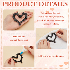2Pcs Heart Rhinestone Garment Accessores&nbsp;FIND-FG0003-50