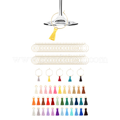 DIY Polyester Tassel Wine Glass Charms Making Kits&nbsp;DIY-CA0006-93