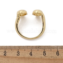 Brass Micro Pave Clear Cubic Zirconia Cuff Rings for Women&nbsp;RJEW-U041-01G
