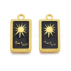 Rack Plating Golden Alloy Enamel Pendants&nbsp;ENAM-S122-52G