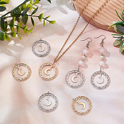 12Pcs 2 Colors 201 Stainless Steel Pendants&nbsp;STAS-DC0012-16