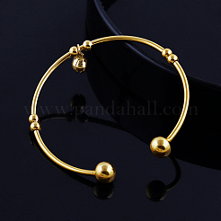 Beautiful Design Real 18K Gold Plated Brass Charm Torque Cuff Bangle&nbsp;BJEW-EE0001-06