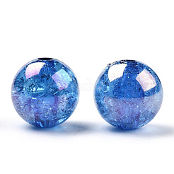 Bubblegum AB Color Transparent Crackle Acrylic Round Beads&nbsp;CACR-TAC0001-01