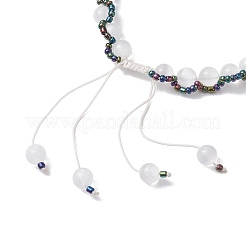 Round Natural Selenite Braided Beaded Bracelets&nbsp;BJEW-JB10363