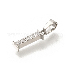 304 Stainless Steel Micro Pave Cubic Zirconia Pendants&nbsp;STAS-H228-02P-01