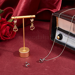 4Pcs 2 Colors Brass Glass Pendants&nbsp;KK-HS0015-77