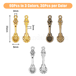 90Pcs 3 Colors Tibetan Style Alloy Pendants&nbsp;FIND-DC0005-14