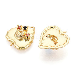 Brass Micro Pave Cubic Zirconia Pendants&nbsp;KK-N265-22G