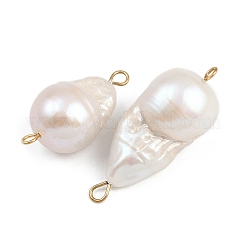 Natural Freshwater Pearl Keshi Pearl Teardrop Connector Charms&nbsp;STAS-D378-13G