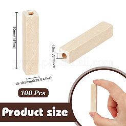 100Pcs Unfinished Wood European Beads&nbsp;WOOD-NB0003-07