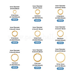 90Pcs 9 Styles Brass Open Jump Rings&nbsp;KK-TADJ0001-04G