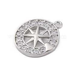 Brass Micro Pave Cubic Zirconia Pendants&nbsp;KK-P289-05P