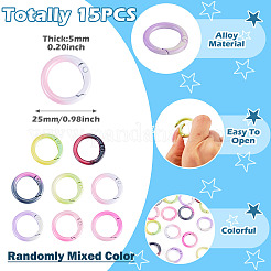 15Pcs Spray Paint Alloy Spring Gate Rings&nbsp;FIND-TA0010-92