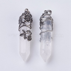 Natural Quartz Crystal Pointed Pendants&nbsp;G-F529-B10