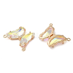 Brass Pave Faceted Glass Connector Charms&nbsp;FIND-Z020-03H