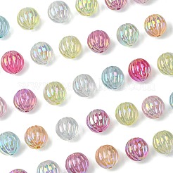 50Pcs UV Plating Rainbow Iridescent Acrylic Beads&nbsp;PACR-CJ0001-28
