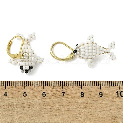 Weave Glass Seed Beads Dangle Leverback Earrings&nbsp;EJEW-MZ00730