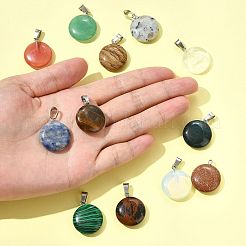 12Pcs 12 Styles Natural & Synthetic Mixed Gemstone Pendants&nbsp;G-FS0005-91