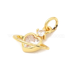 Brass Pave Cubic Zirconia Pendants&nbsp;KK-P343-05G