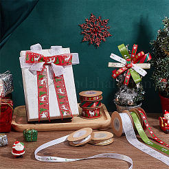 8 Rolls 8 Styles Christmas Printed Polyester Satin Ribbon&nbsp;SRIB-PH0001-47