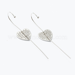 Brass Micro Pave Clear Cubic Zirconia Ear Wrap Crawler Hook Earrings&nbsp;EJEW-J101-20P