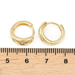 Sun Brass Micro Pave Clear Cubic Zirconia Hoop Earrings&nbsp;EJEW-D348-19G