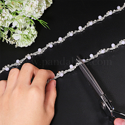 1 Yard Brass Crystal Rhinestone Cup Chain with Imitation Pearl&nbsp;OCOR-GL0001-08B