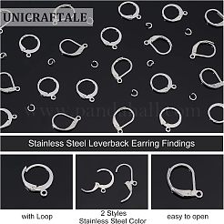 120Pcs 2 Style 304 Stainless Steel Leverback Earring Findings&nbsp;STAS-UN0038-45