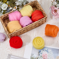 8Pcs 8 Colors DIY Wool Roving&nbsp;DIY-CP0013-78B