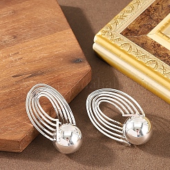 Oval with Round Alloy Stud Earrings&nbsp;FS-WG03FFF-02