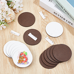30Pcs Flat Round Wooden Heat Transfer Business Card Badge&nbsp;AJEW-BC0009-15