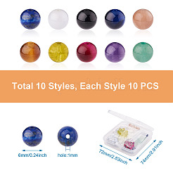 100Pcs 10 Colors Natural Gemstone Beads&nbsp;G-KS0001-10
