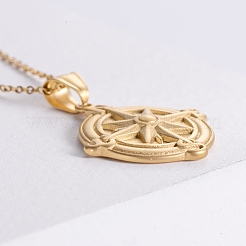 Vintage Stainless Steel Compass Pendant Necklaces for Men&nbsp;MA3570