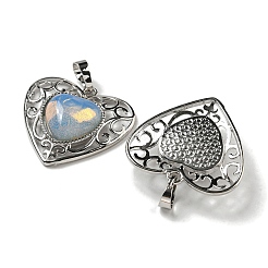 Opalite Peach Love Heart Pendants&nbsp;G-G158-01V