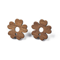 Walnut Wood Stud Earring Findings&nbsp;MAK-N032-040