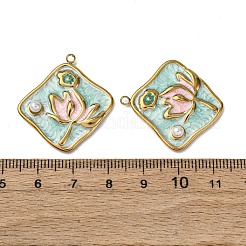 304 Stainless Steel Enamel Pendants&nbsp;STAS-P406-26D-G