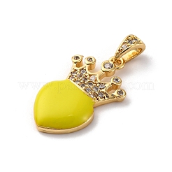 Brass Cubic Zirconia Pendants&nbsp;LS-ZIRC-H122-01G-05