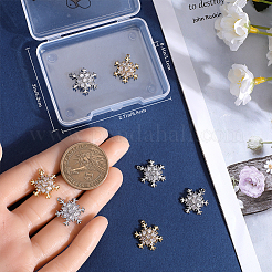 10Pcs 2 Colors Brass Micro Pave Clear Cubic Zirconia Pendants&nbsp;ZIRC-BBC0002-75