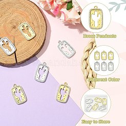 6Pcs 2 Colors Brass Micro Pave Cubic Zirconia Pendants&nbsp;KK-CJ0003-22