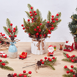 40Pcs Christmas Iron & PET Artificial Pine Needles&nbsp;AJEW-GO0004-36