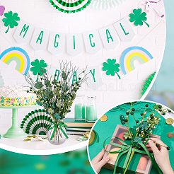 8Pcs 2 Styles Silk Cloth Artificial Clover Cuttings&nbsp;AJEW-OC0015-61