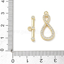 Brass Micro Pave Clear Cubic Zirconia Toggle Clasps&nbsp;CU-CBAC675-05G